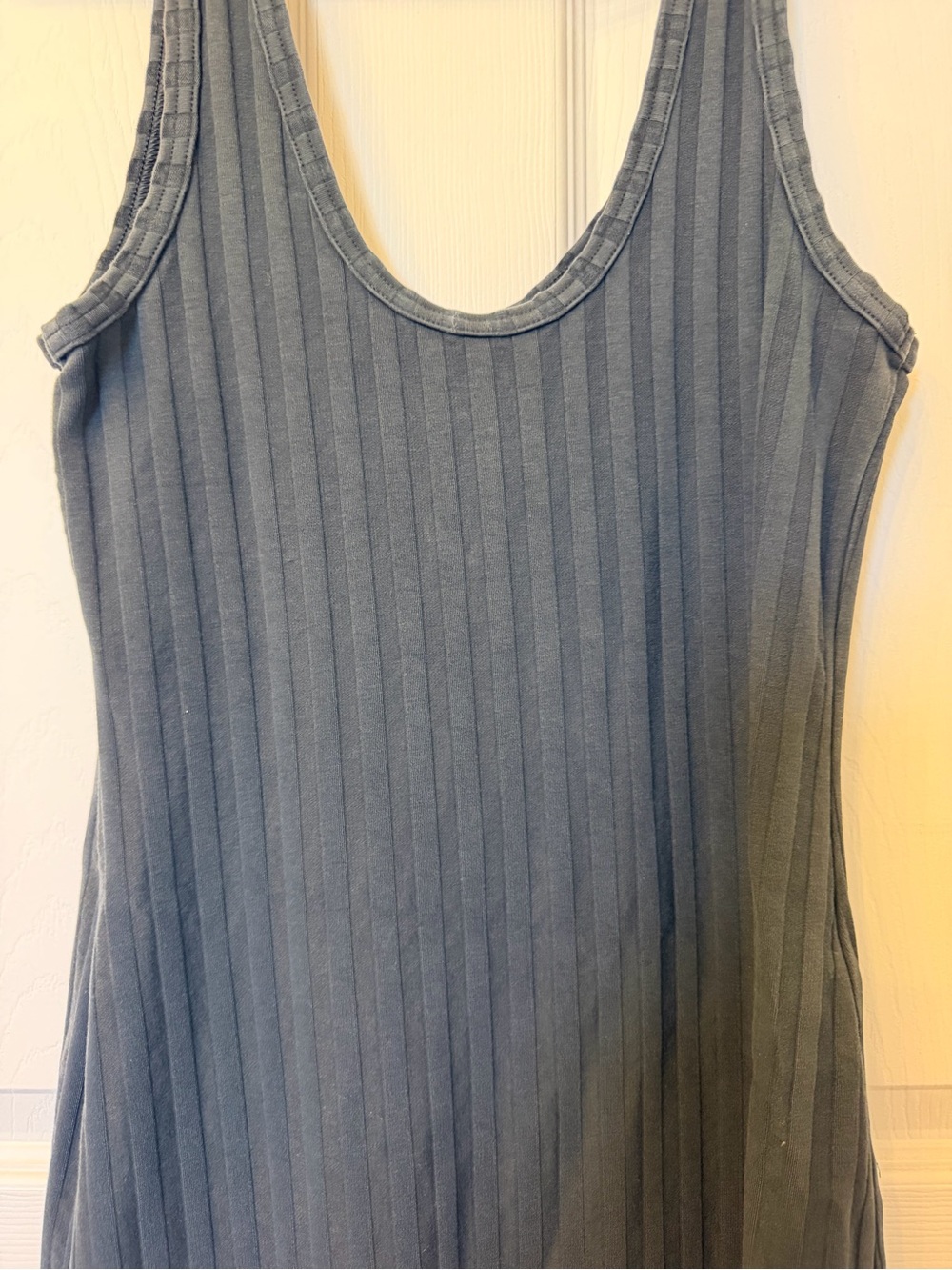 Women's Ribbed Tank Top - Slate Blue